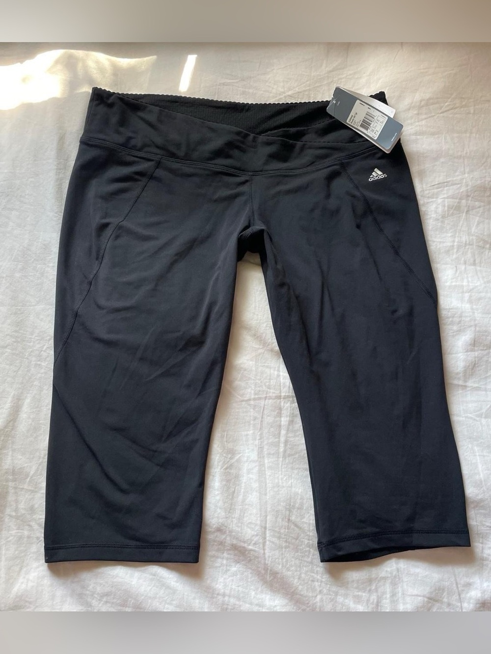 Adidas Black Women’s Capri Workout Leggings Low Rise Fit